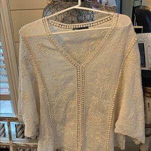 Zara Cream Lace Detail Blouse